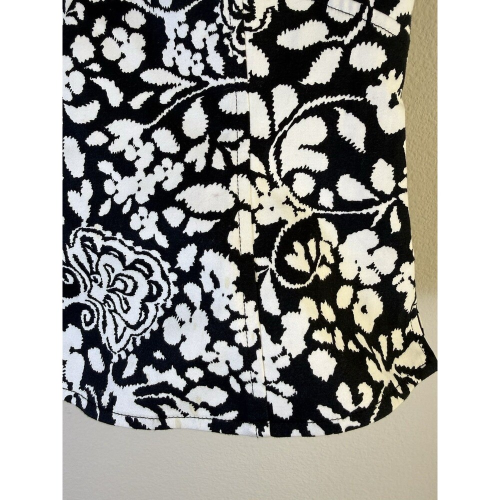 White House Black Market Floral Corset Bustier Tank Top Size 2 Black White Y2K - Picture 3 of 10